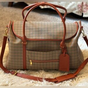 Fawn Design Plaid Tweed Weekender Bag 
Like New